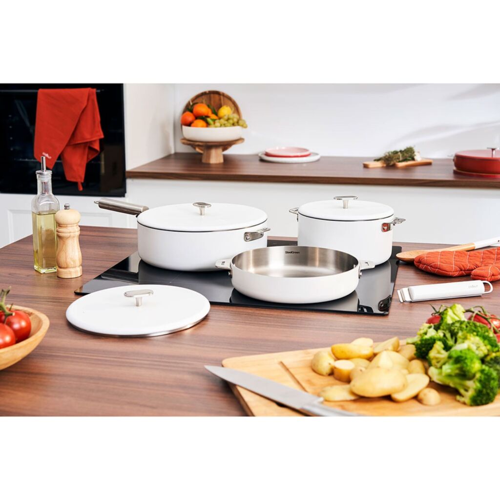 LA MERVEILLEUSE CASSEROLE COCOTTE INOX 20 CM COULEUR BLANC POLAIRE - Photo N°3