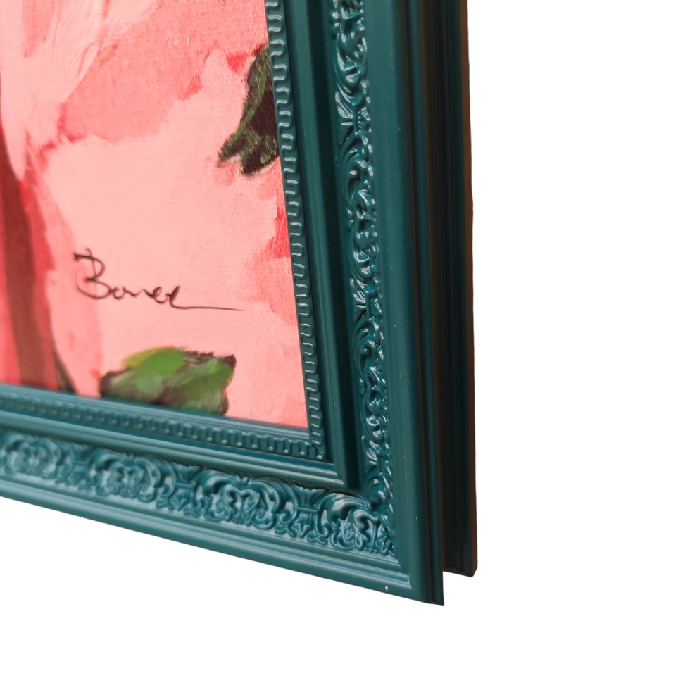 CADRE CHIEN HUMANISE SUR FOND BOIS PEINTURE REPRIS A LA MAIN 70 X 100 X 3 CM - Photo N°2