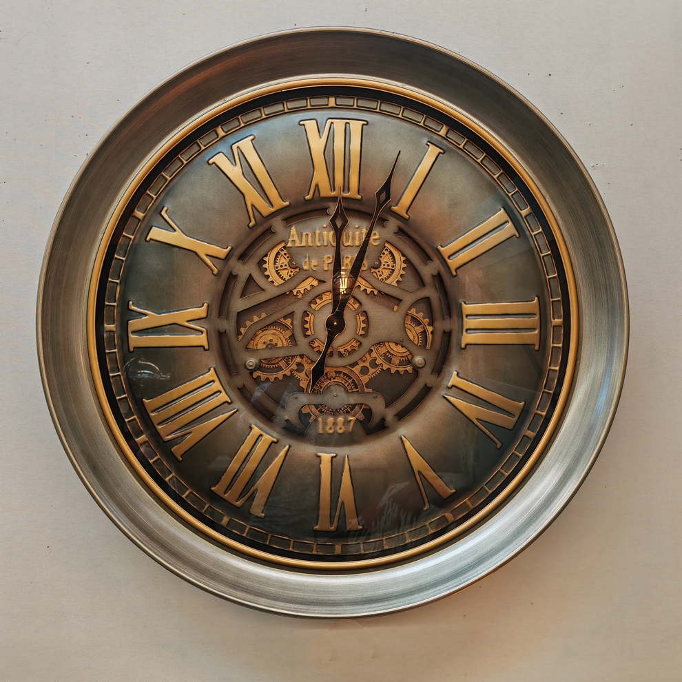 HORLOGE METAL BRONZE AVEC MECANISME TOURNANT 100 X 13.5 X 100 CM - Photo N°8