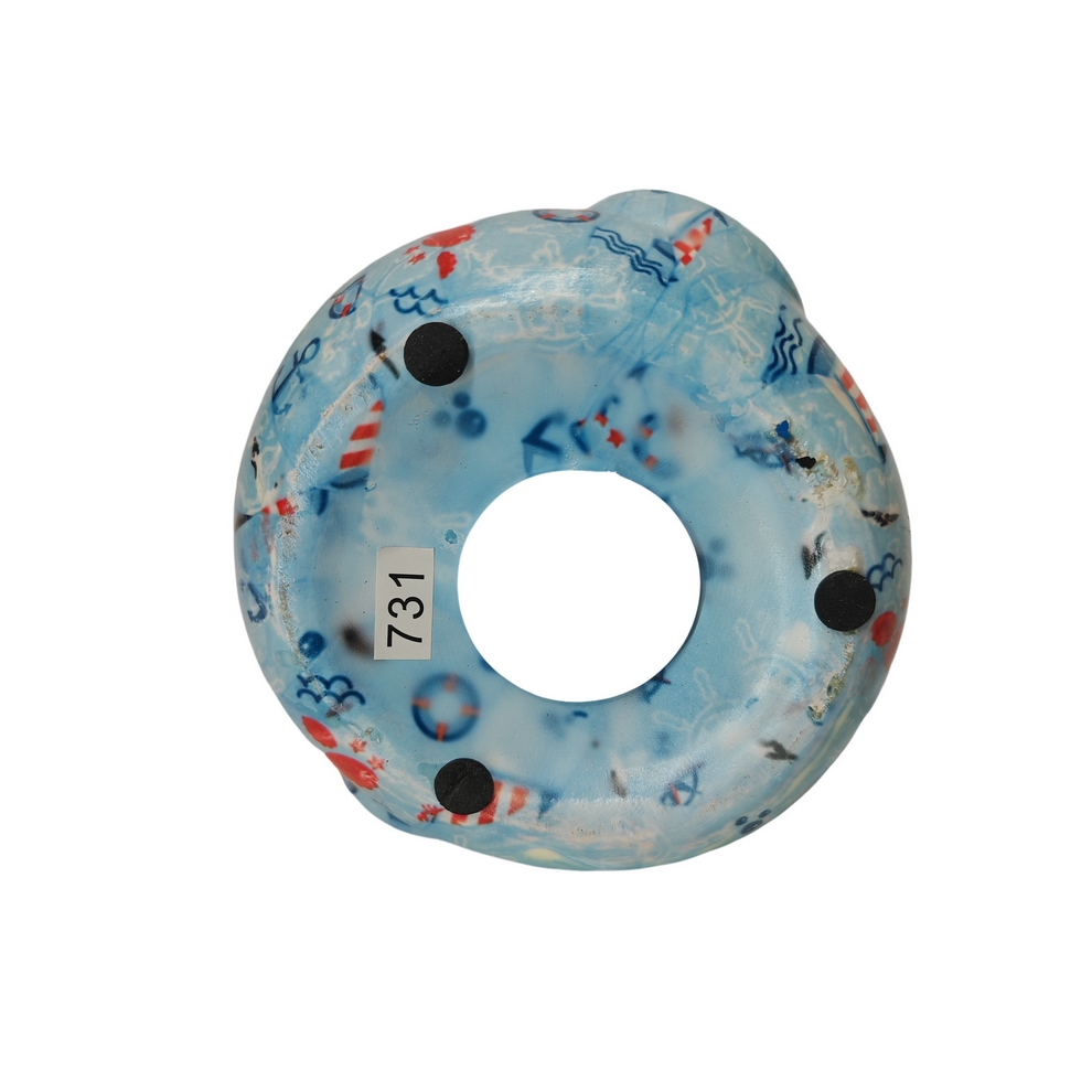 TIRELIRE CANARD DUCKY POMME PIDOU BLEUE ET DECORS MARIN - Photo N°4