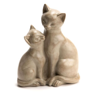 CHATS MAMAN ET CHATON 17 X 21 X 10 CM
