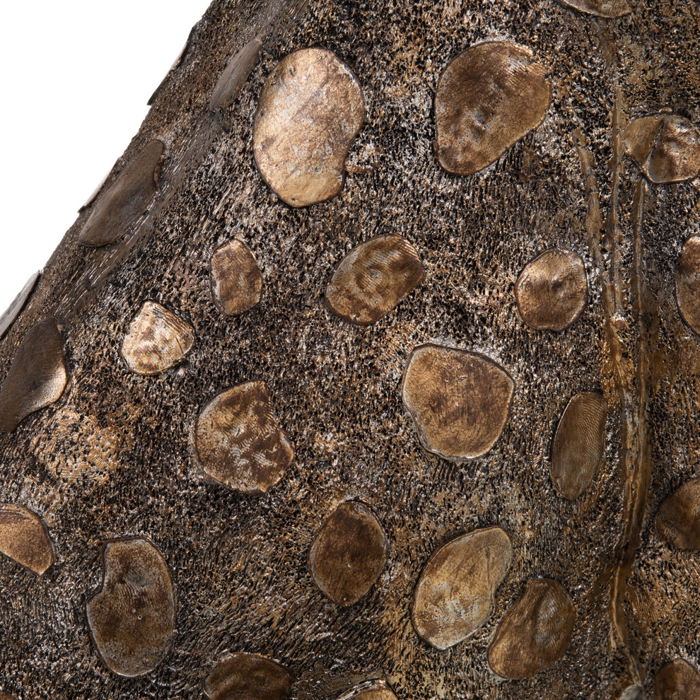 STATUE LEOPARD ASSI DORE BROSSE EN RESINE 38 X 58 X 28 CM - Photo N°2