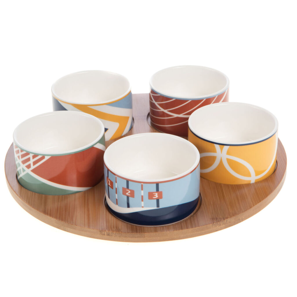 PLAT APERO 5 BOLS COLLECTION JOE 29 X 29 X 7 CM - Photo N°1