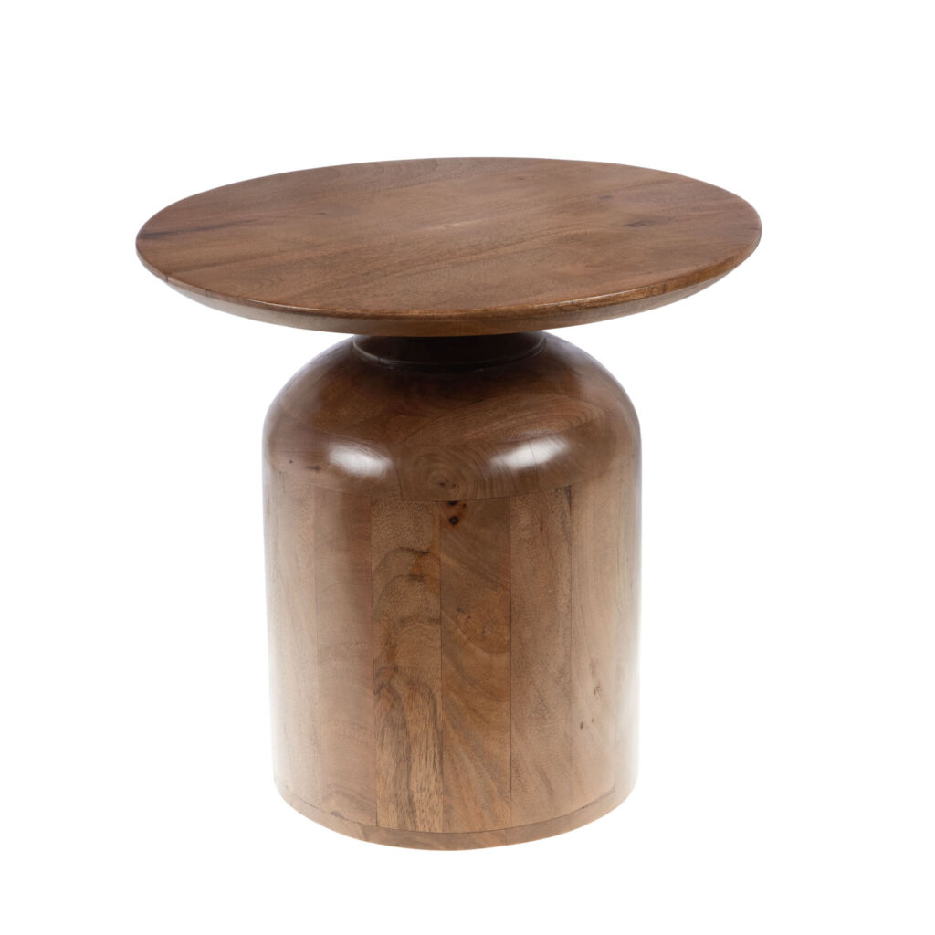 TABLE BASSE EN MANGUIER VERNIS JOYAU 50 X 56 X 50 CM - Photo N°1