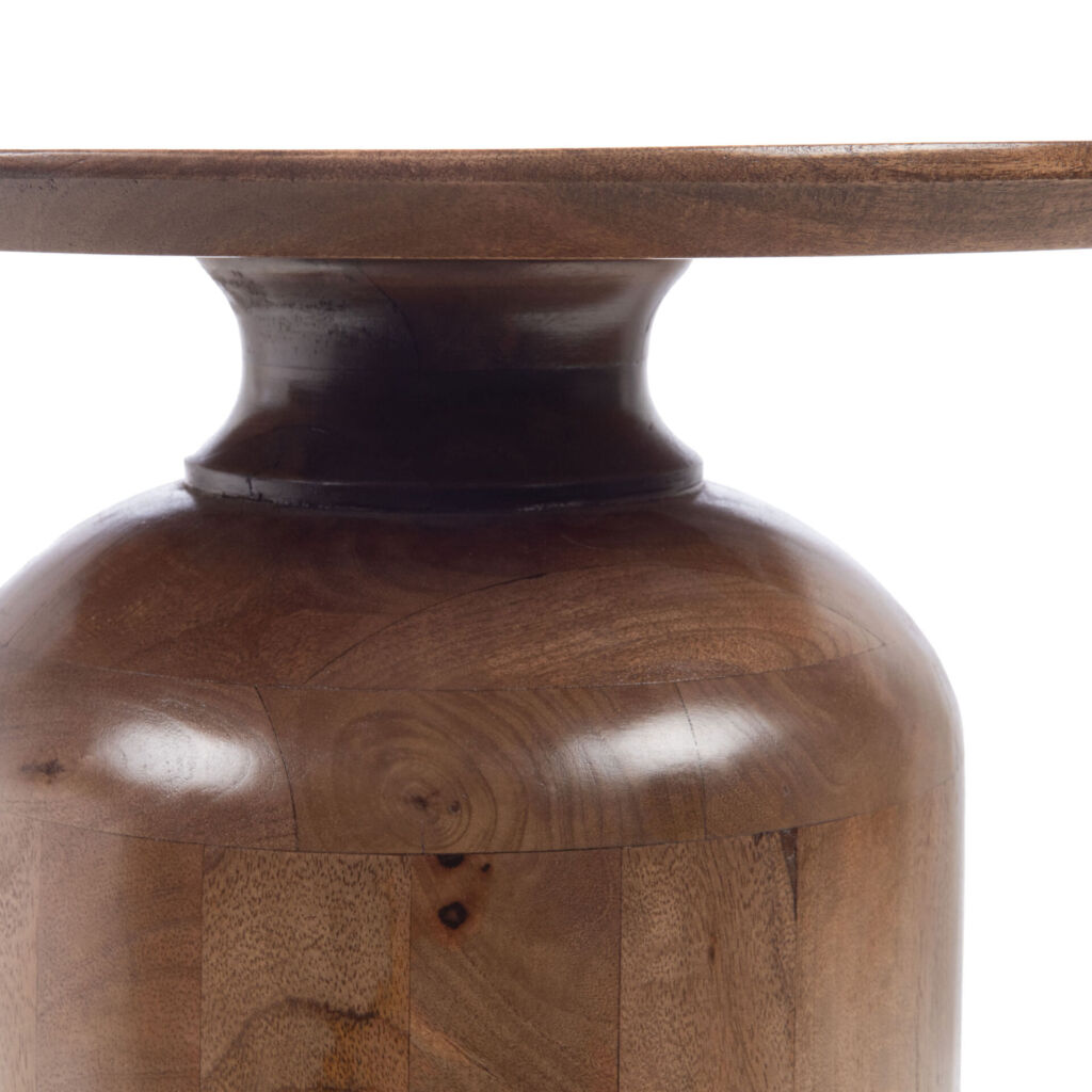 TABLE BASSE EN MANGUIER VERNIS JOYAU 50 X 56 X 50 CM - Photo N°2