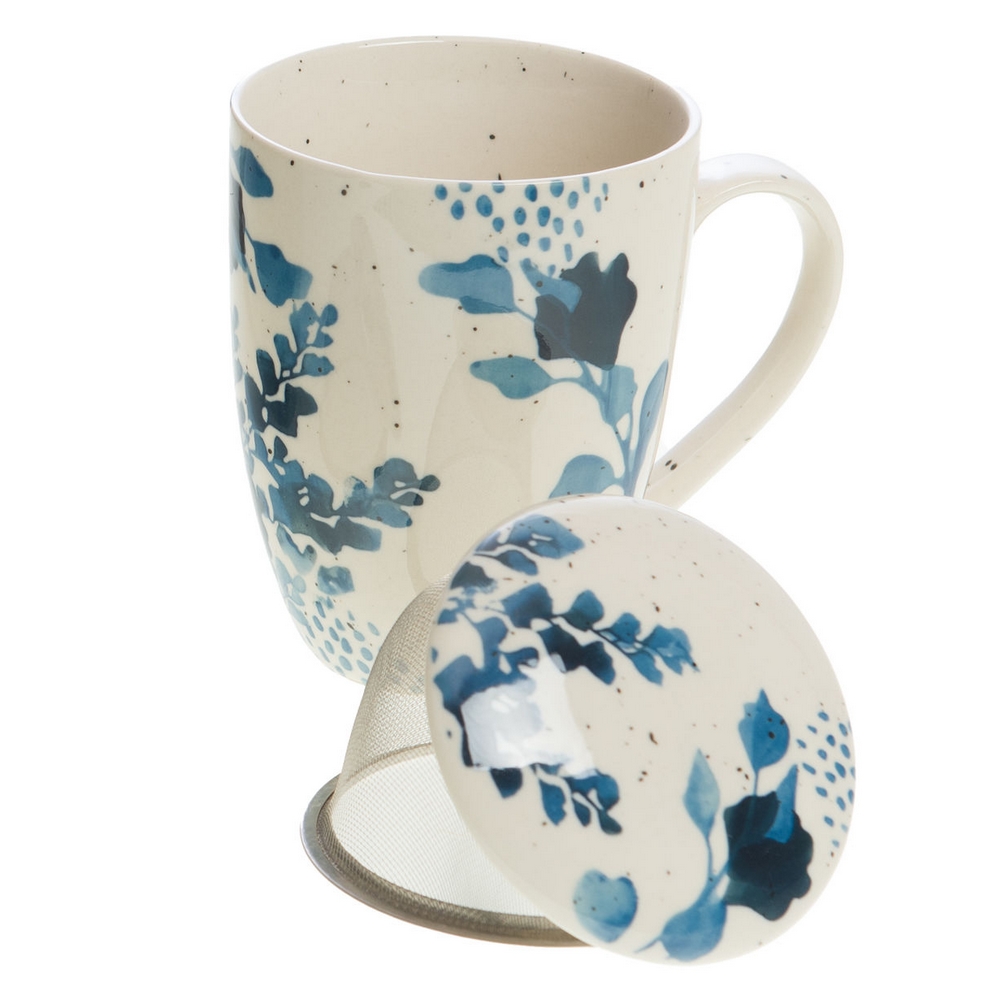 MUG FILTRE TISANIERE LISON BLEU  12 X 13 X 9 CM 320ML - Photo N°1