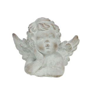 STATUE D'ANGE EN PIERRE RECONSTITUE 23 x 19 x 13 cm