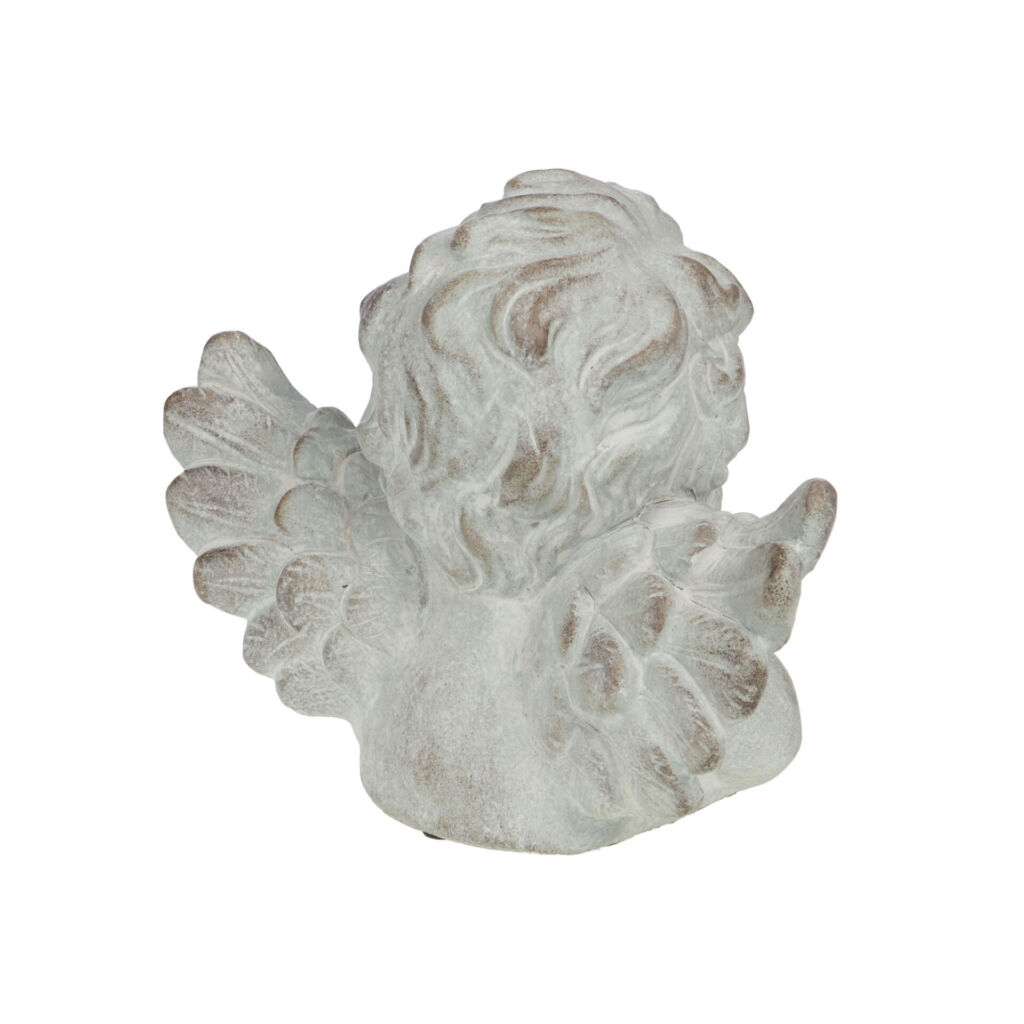 STATUE D'ANGE EN PIERRE RECONSTITUE 23 x 19 x 13 cm - Photo N°2