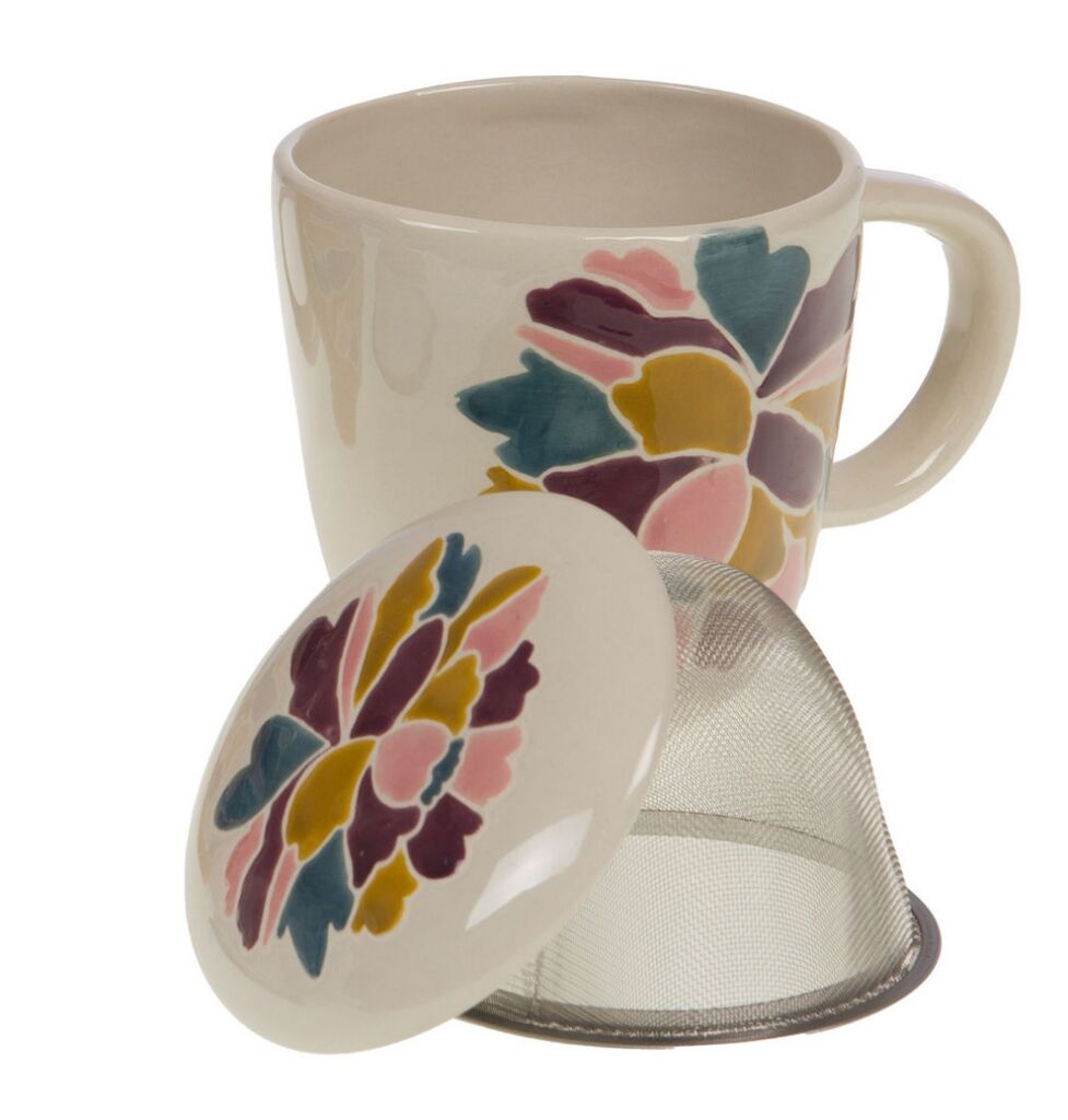 MUG TISANIERE PORCELAINE COLLECTION PAULA BLANC  11 X 13 X 11 CM 320 ML - Photo N°1