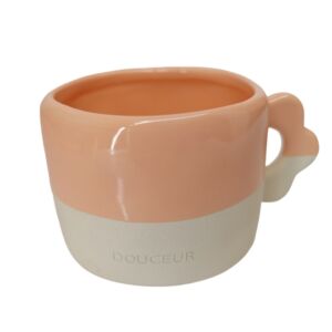 MUG HAWA PORCELAINE PECHE ET SABLE 9 X 7 CM