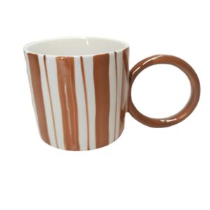 MUG SINGITA PORCELAINE BRUNE ET BLANCHE GRANDE ANSE 35 CL