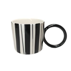 MUG SINGITA PORCELAINE NOIRE ET BLANCHE GRANDE ANSE 35 CL