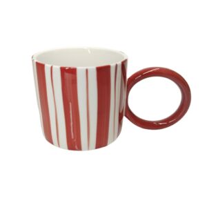 MUG SINGITA PORCELAINE ROUGE ET BLANCHE GRANDE ANSE 35 CL