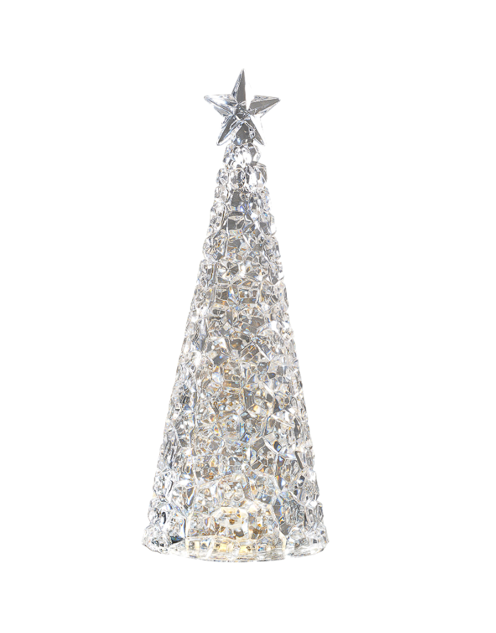SAPIN CONE LAMPE DECORATION PAILLETTES MOBILES 33 CM - Photo N°3