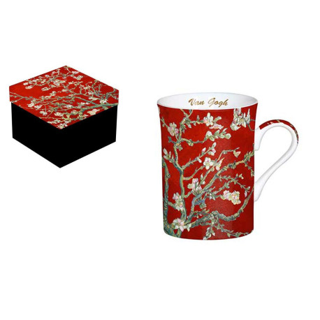 COFFRET MUG FILTRE TISANIERE LES AMANDIERS VAN GOGH ROUGE - Photo N°1