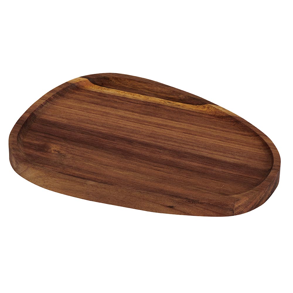 PLATEAU OVALISE EN BOIS D'ACACIA 22 X 1.5 X 16 CM - Photo N°1