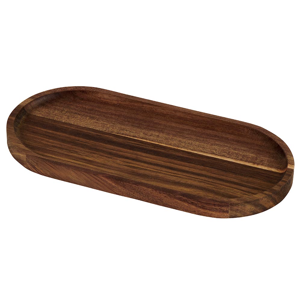 PLATEAU OVALE EN BOIS D'ACACIA 25 X 1.5 X 12 CM - Photo N°1