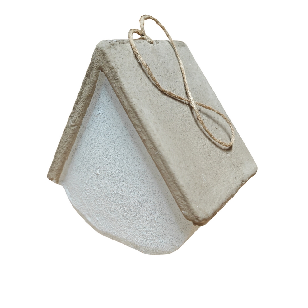 CABANE A OISEAUX TERRE CUITE BLANCHE A SUSPENDRE 17.5 X 18 X 13 CM - Photo N°2