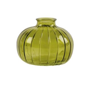 FLACON DECORATIF EN VERRE BOMBE VERT EMERAUDE 10.5 X 8.5 X 10.5 CM