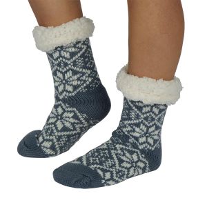 CHAUSSETTES DOUBLURE SHERPA SEMELLES ANTI DERAPANTES FLOCONS 35-42
