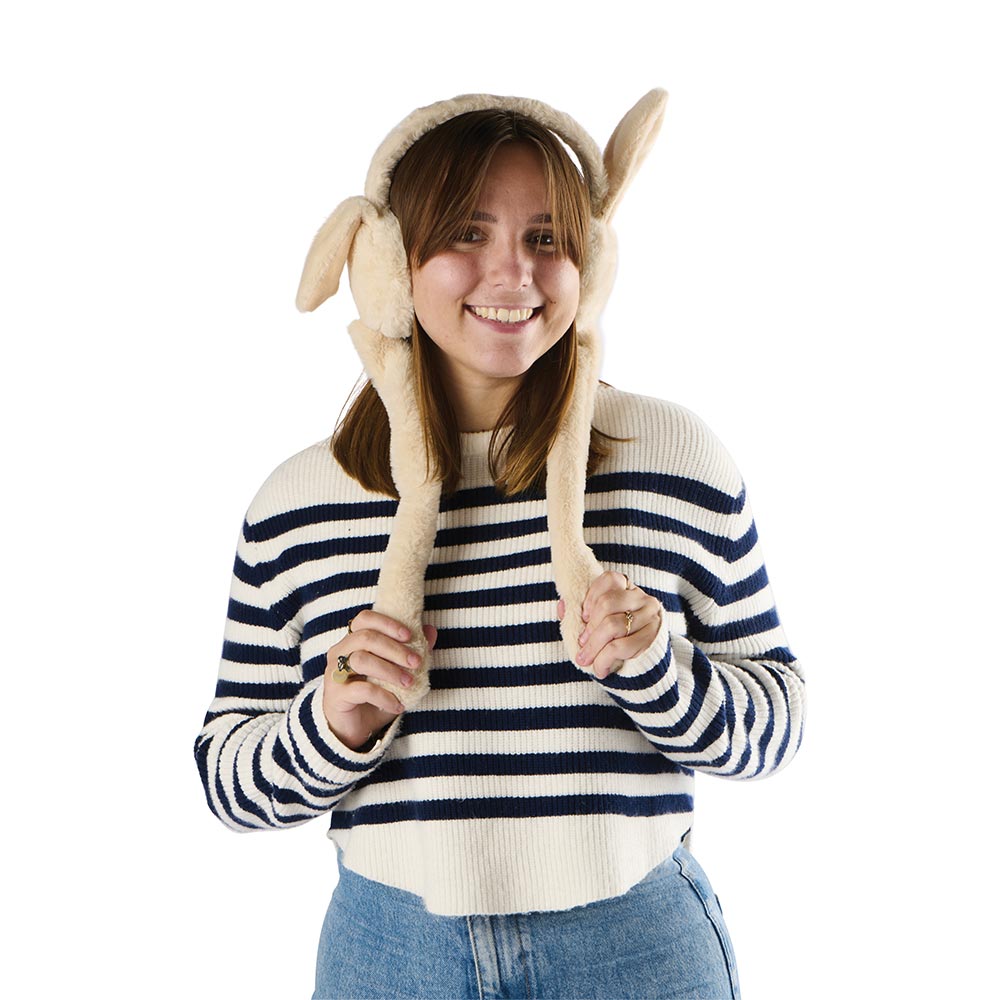 CACHE-OREILLES POLAIRE OREILLES DE CHIEN MOBILE COULEUR ECRU 21 X 54 X 11 CM - Photo N°3