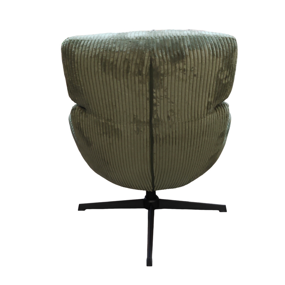 FAUTEUIL BISSETT PIVOTANT TISSU VELOURS GROSSES COTES KAKI  78 X 86 X 78 CM - Photo N°7