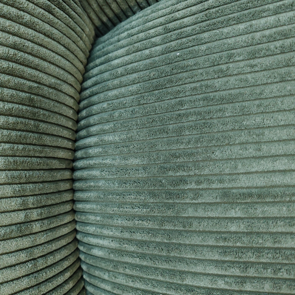 FAUTEUIL BISSETT PIVOTANT TISSU VELOURS GROSSES COTES KAKI  78 X 86 X 78 CM - Photo N°4