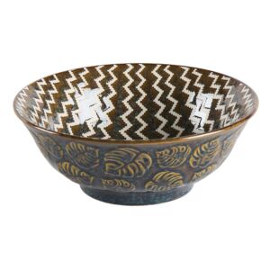 SALADIER EBBA VERT BLEU INTERIEUR ZEBRURES BLANCHE 20.8 X 7.8 CM