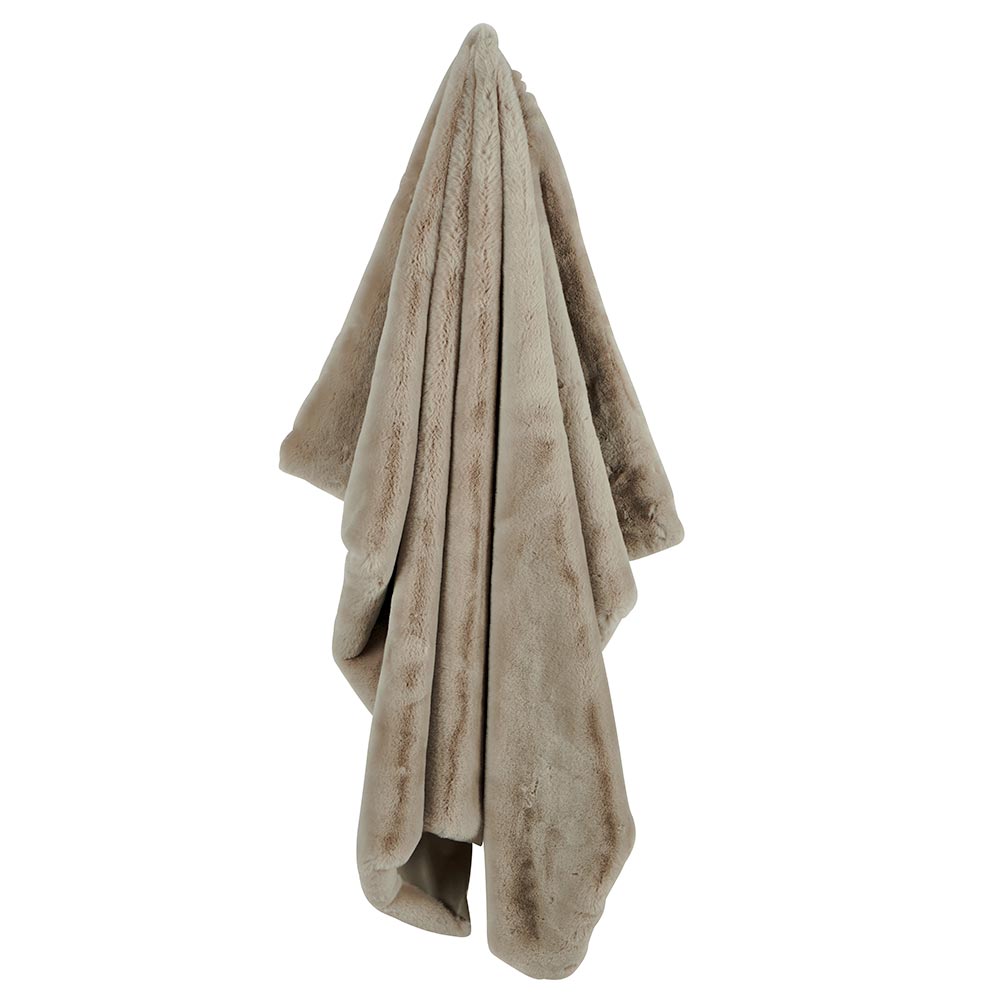 PLAID LUXE NORVEIG COULEUR GRIS CLAIR 152 X 127 CM - Photo N°2