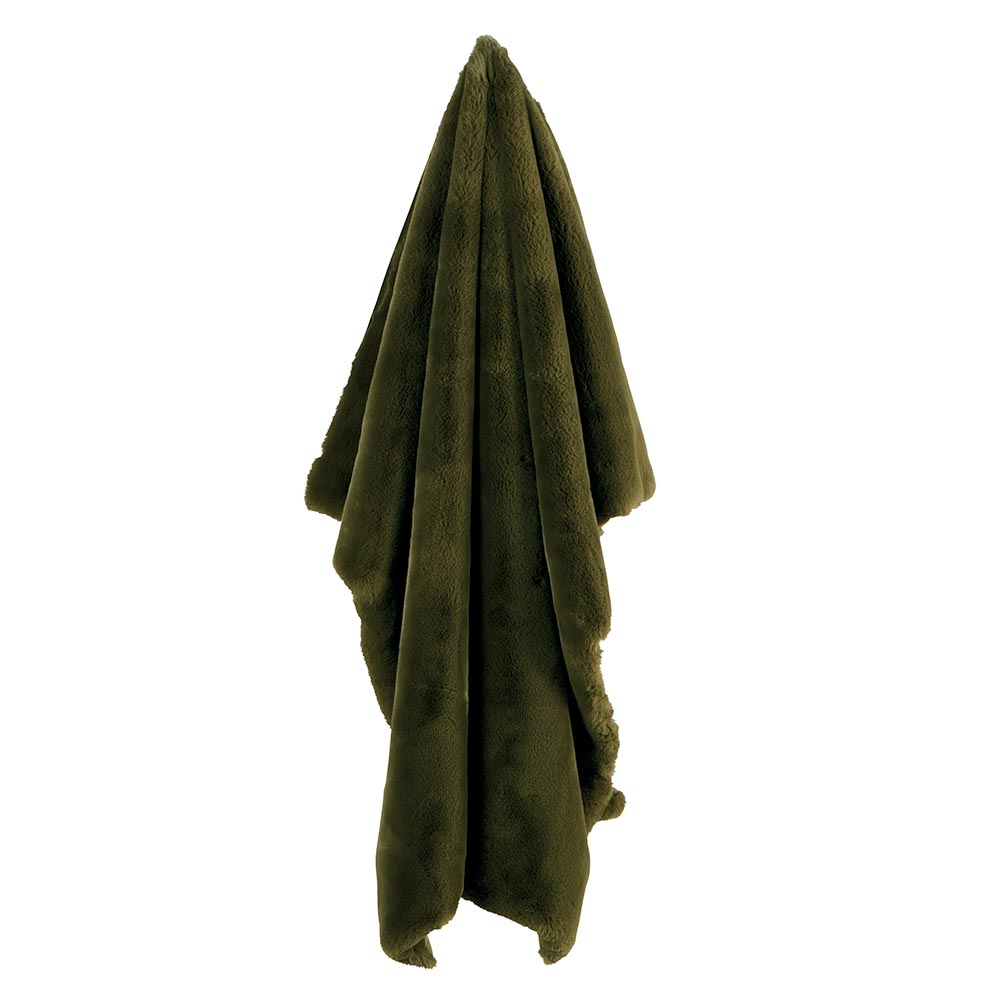 PLAID LUXE NORVEIG COULEUR KAKI 152 X 127 CM - Photo N°3