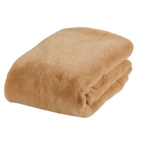 PLAID LUXE NORVEIG COULEUR CAMEL 152 X 127 CM