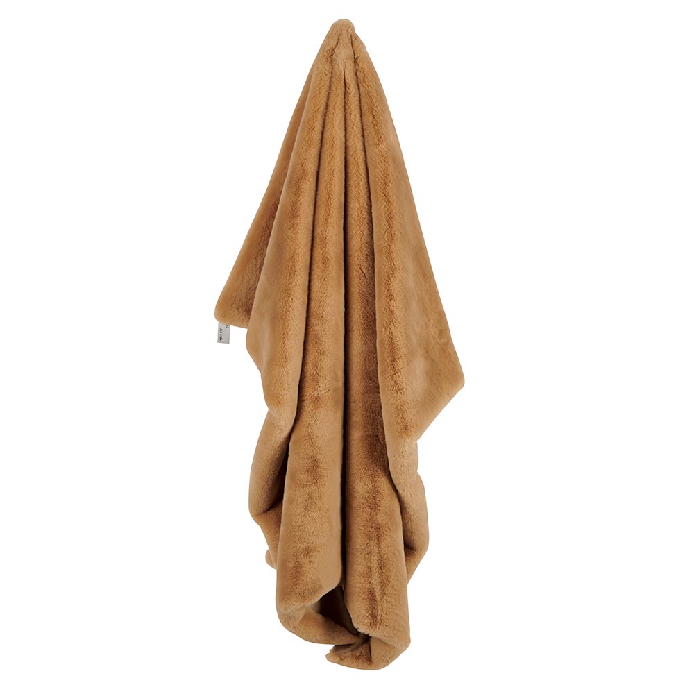 PLAID LUXE NORVEIG COULEUR CAMEL 152 X 127 CM - Photo N°3