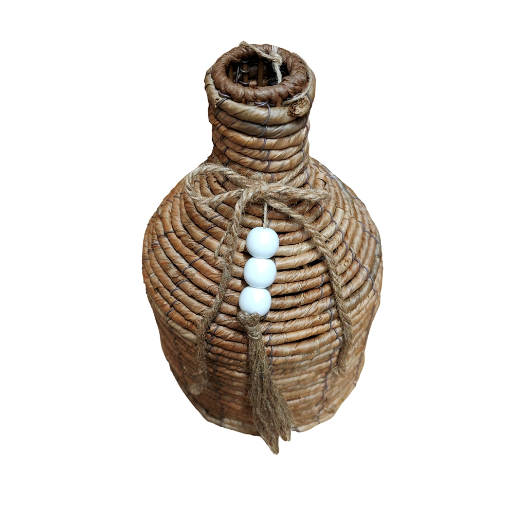 VASE BOUTEILLE DECORATIF FEUILLE DE BANANIER 19 X 30 X 19 - Photo N°2