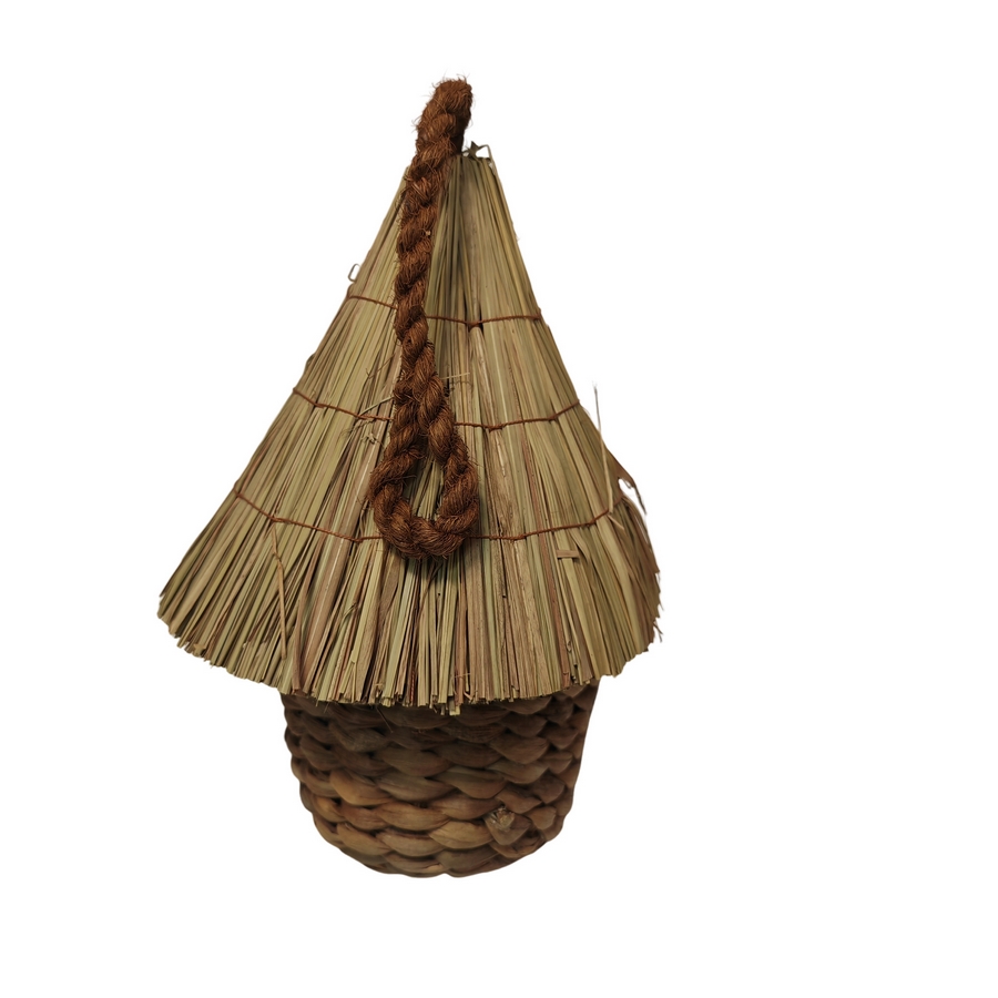 CABANE A OISEAUX EN JACINTHE D'EAU 24 X 35 X 24 CM - Photo N°3