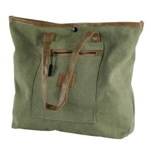 SAC A MAIN TOILE VINTAGE KAKI 34 X 10 X 36 CM
