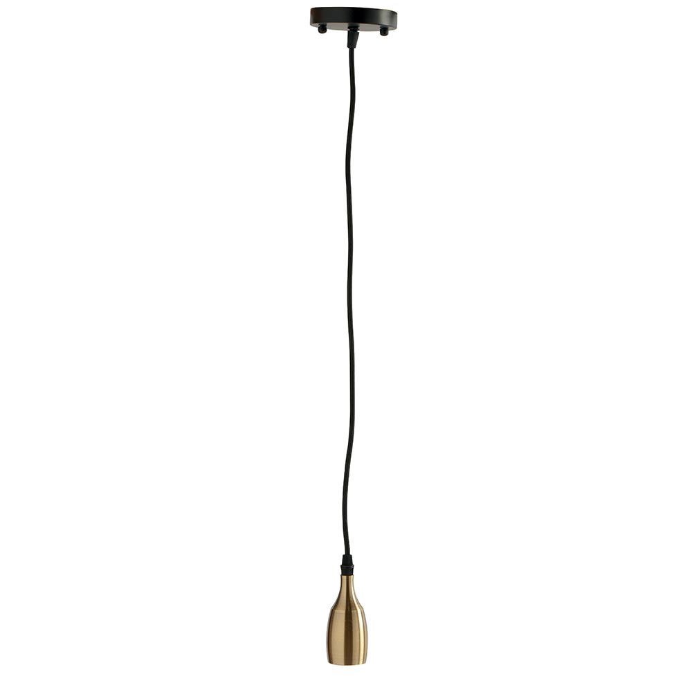 SUSPENSION DOUILLE FINITION METAL BRONZE FIL TISSE E27 150 X 10 CM - Photo N°1