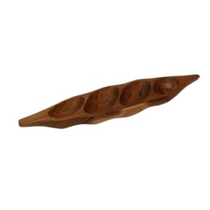 COUPE HARICOT EN BOIS DE TECK 4 COMPARTIMENTS 49 X 2 X  CM