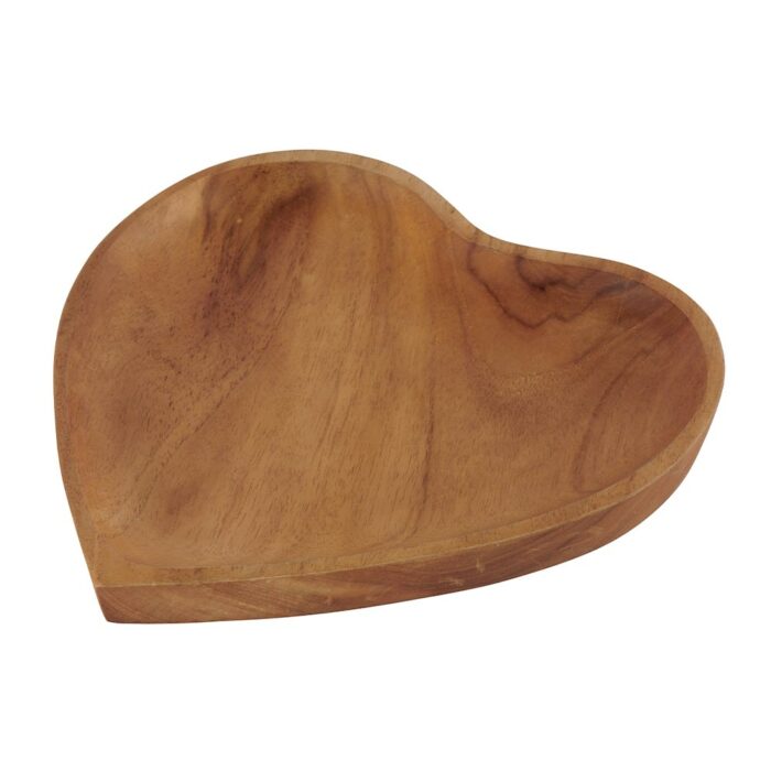 COUPE COEUR EN BOIS DE TECK 22 X 2 X 22 CM - Photo N°1