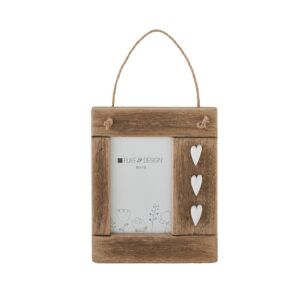 CADRE PORTE PHOTO MURAL BOIS RECYCLE FORMAT 10 X 15 CM DIM 22 X 18 X 2 CM