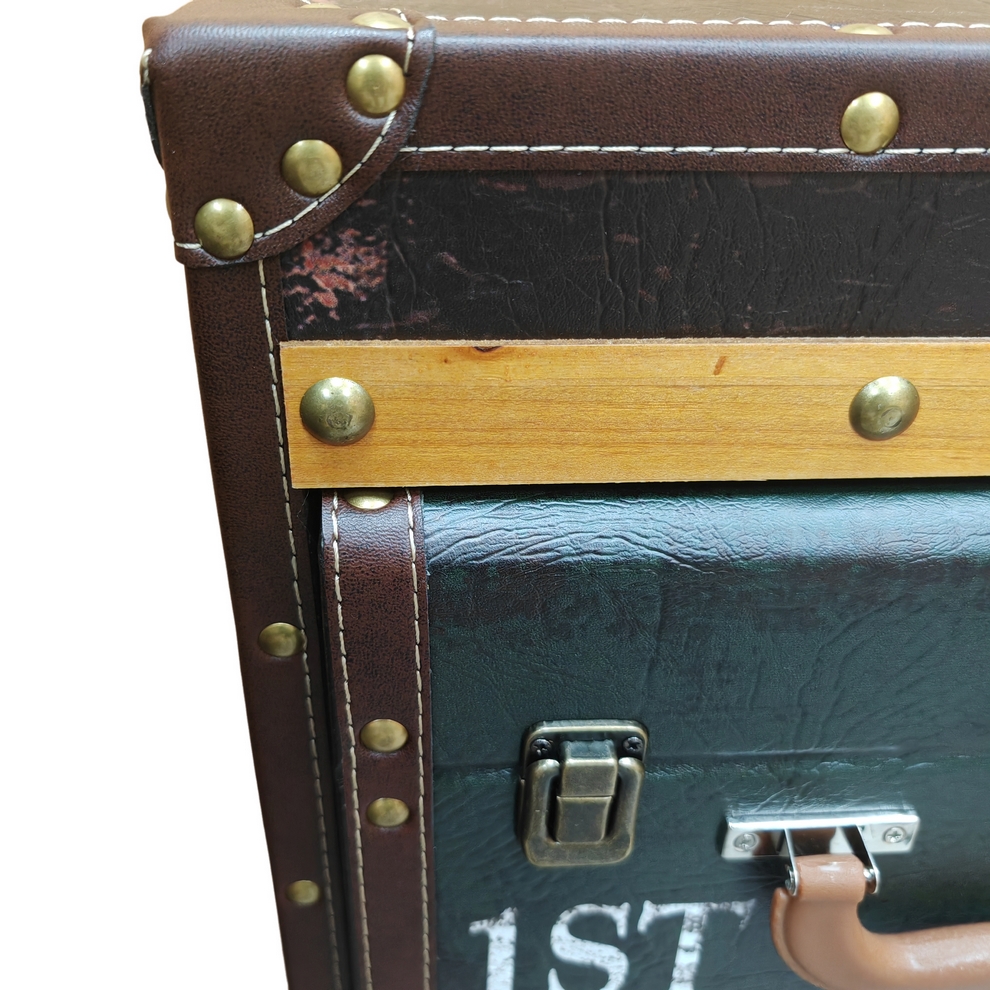 MEUBLE VALISE POUR RANGEMENT 6 TIROIRS MULTICOLORE 75 X 80 X 35 CM - Photo N°2