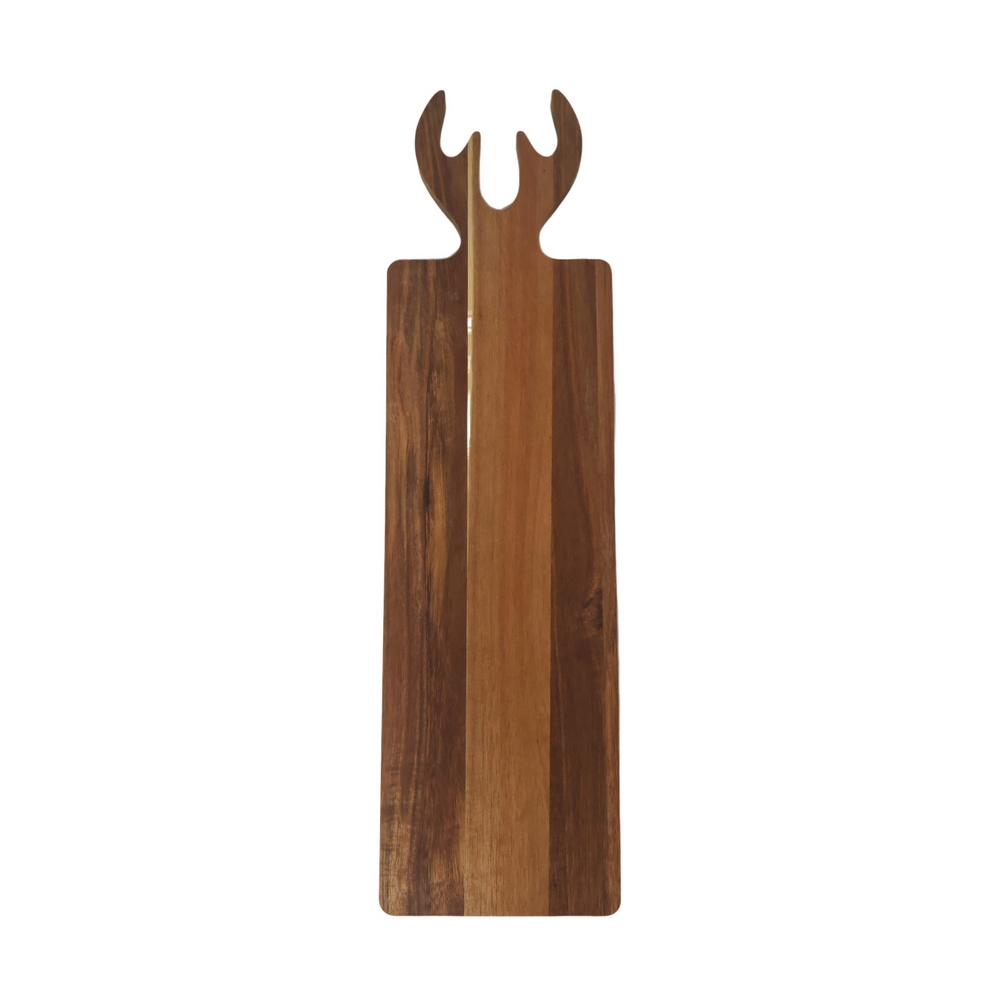 PLATEAU RECTANGULAIRE LONG BOIS D'ACACIA CORNES DE CERF 50 X 1.5 X 14 CM - Photo N°1