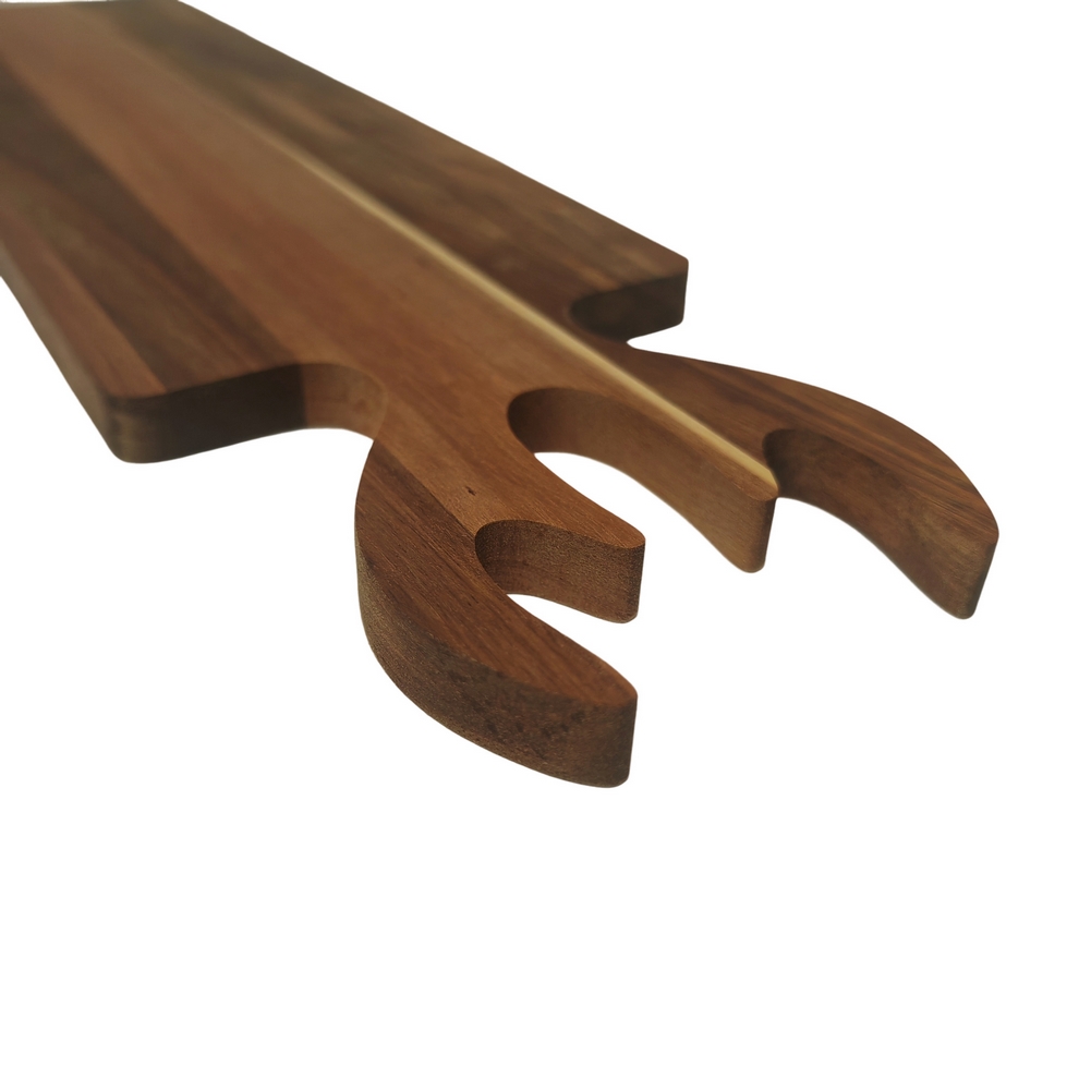 PLATEAU RECTANGULAIRE LONG BOIS D'ACACIA CORNES DE CERF 50 X 1.5 X 14 CM - Photo N°2