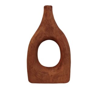 VASE TERRE CUITE COLORIS TERRACOTTA AJOURE AU CENTRE 20  X 35 X 8 CM