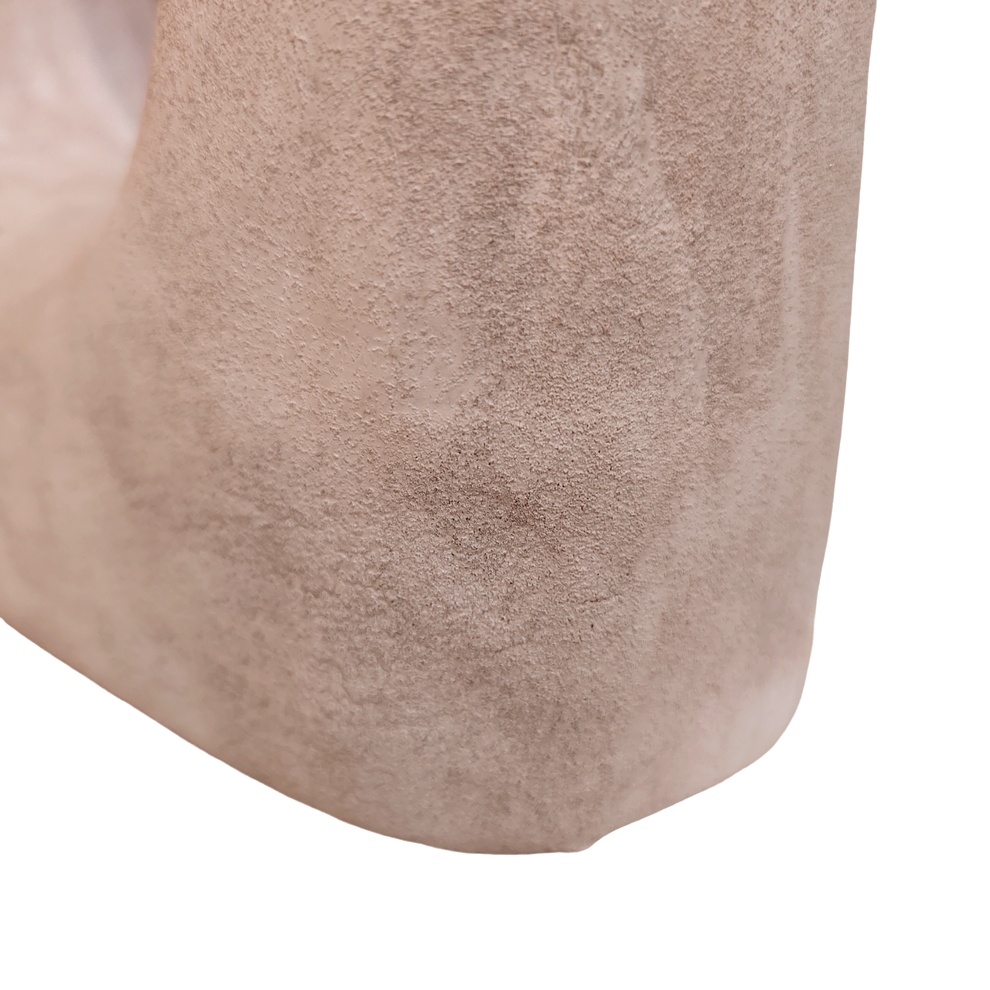 VASE TERRE CUITE COLORIS ARGILE AJOURE AU CENTRE 28 X 48 X 8 CM - Photo N°2