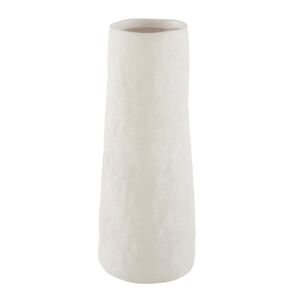 VASE CYLINDRIQUE HAUT EN TERRE CUITE BLANCHE PATINE 11.3 X 28.5 X 11.3 CM