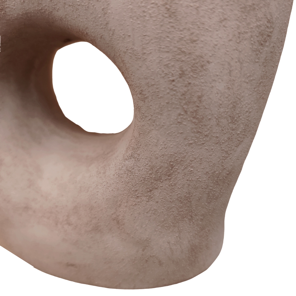 VASE TERRE CUITE COLORIS ARGILE DOUBLEMENT AJOURE AU CENTRE 20 X 27 X 8 CM - Photo N°2