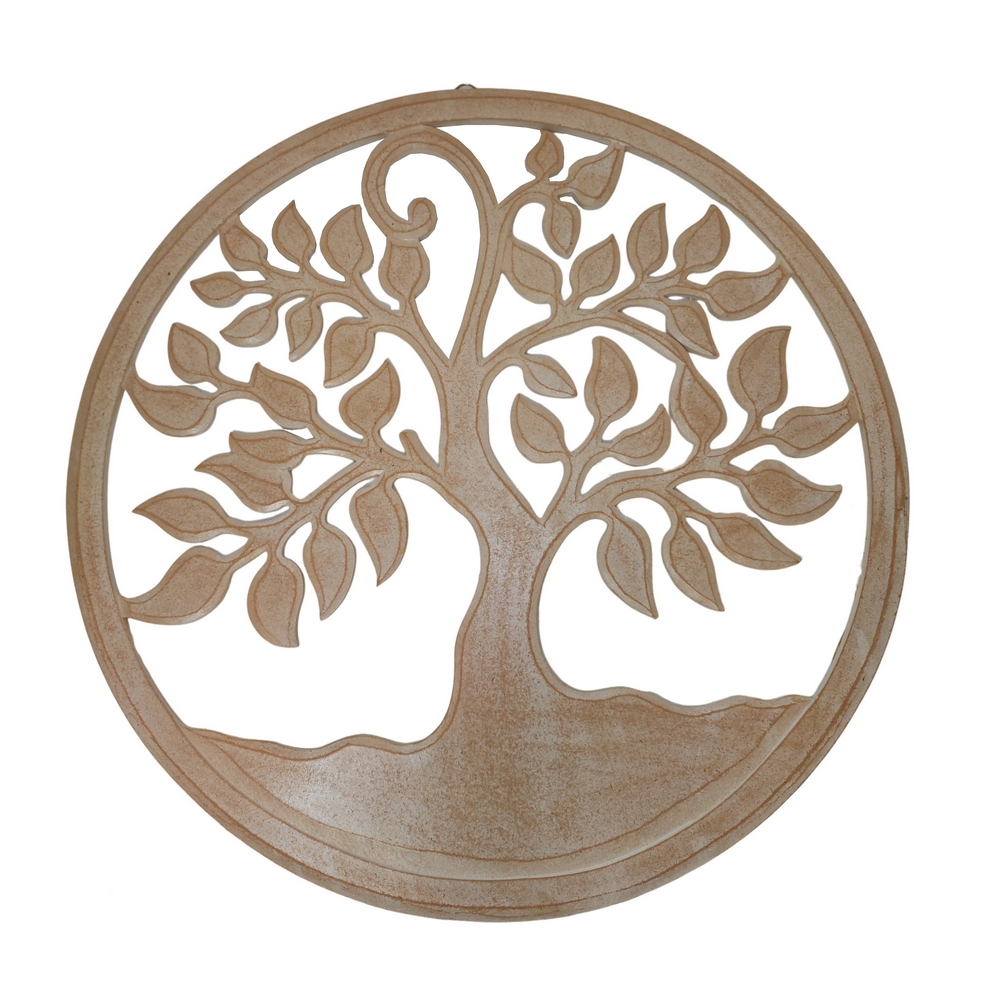 DECORATION MURALE RONDE EN BOIS ARBRE DE VIE 60 CM - Photo N°1
