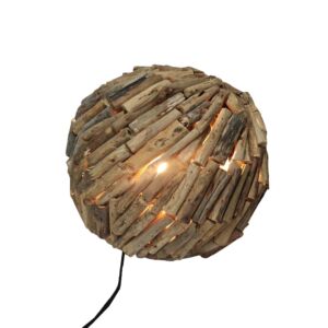 LAMPE SPHERE EN BOIS FLOTTE  DIAMETRE 30 CM