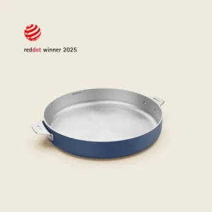 LA MERVEILLEUSE POELE INOX 28 CM COULEUR BLEU MYRTILLE