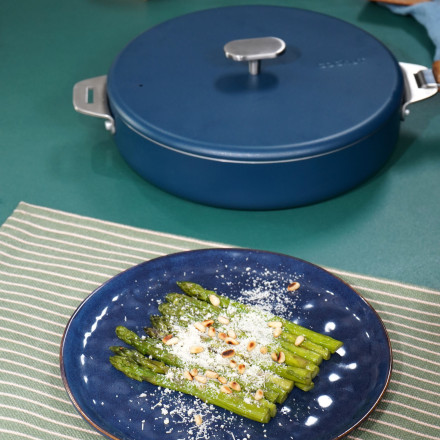 LA MERVEILLEUSE POELE INOX 28 CM COULEUR BLEU MYRTILLE - Photo N°4